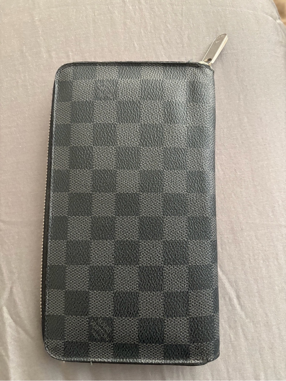Louis Vuitton Black Damier Graphite Zip Around Wallet